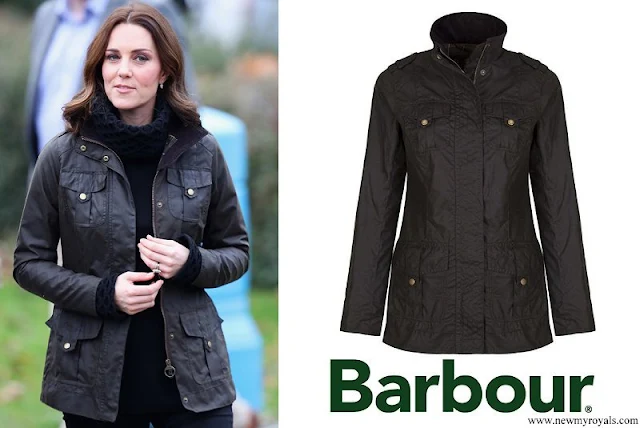 Kate Middleton wore Barbour Waxed Defence Jacket