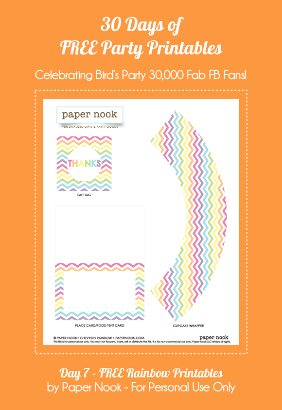 Free Printable Rainbow Stationery Kit - via BirdsParty.com