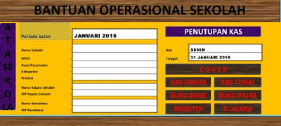 Contoh SK Tim Managemen BOS 2016 & Aplikasi Buku Kas Umum - Laporan BOS 2016