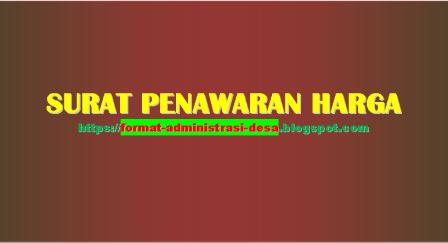 Surat Penawaran Harga Format Administrasi Desa