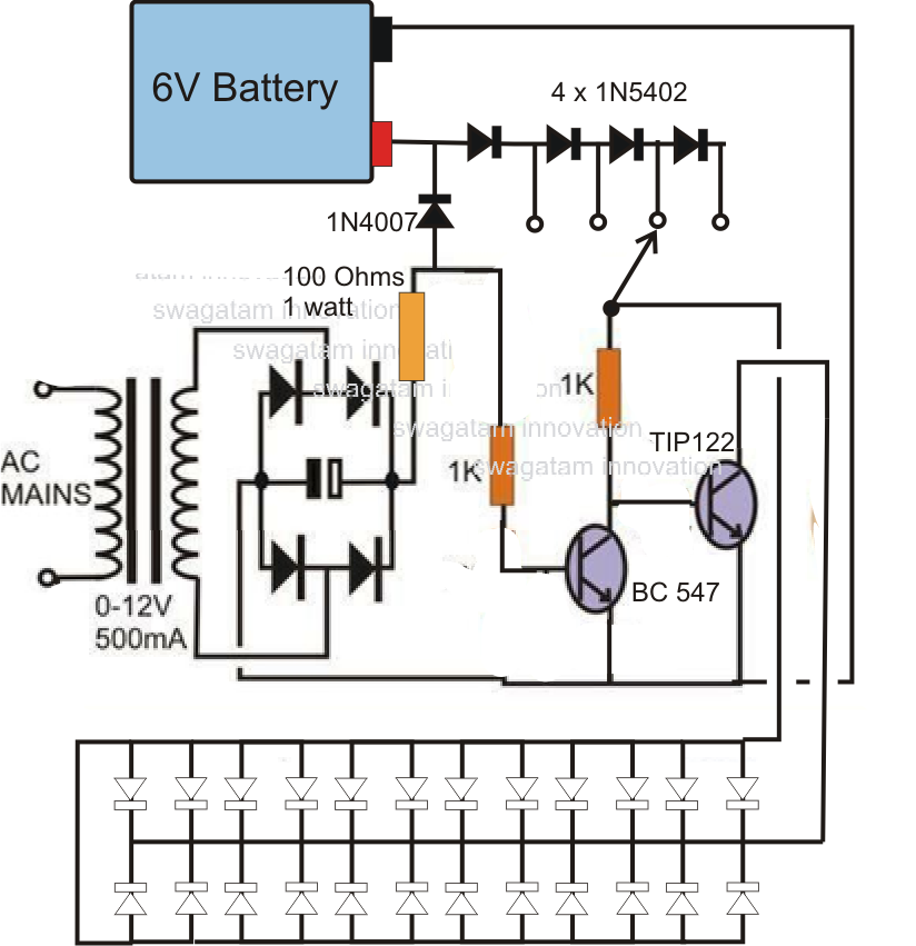 Simple Led Emergency Light Circuit