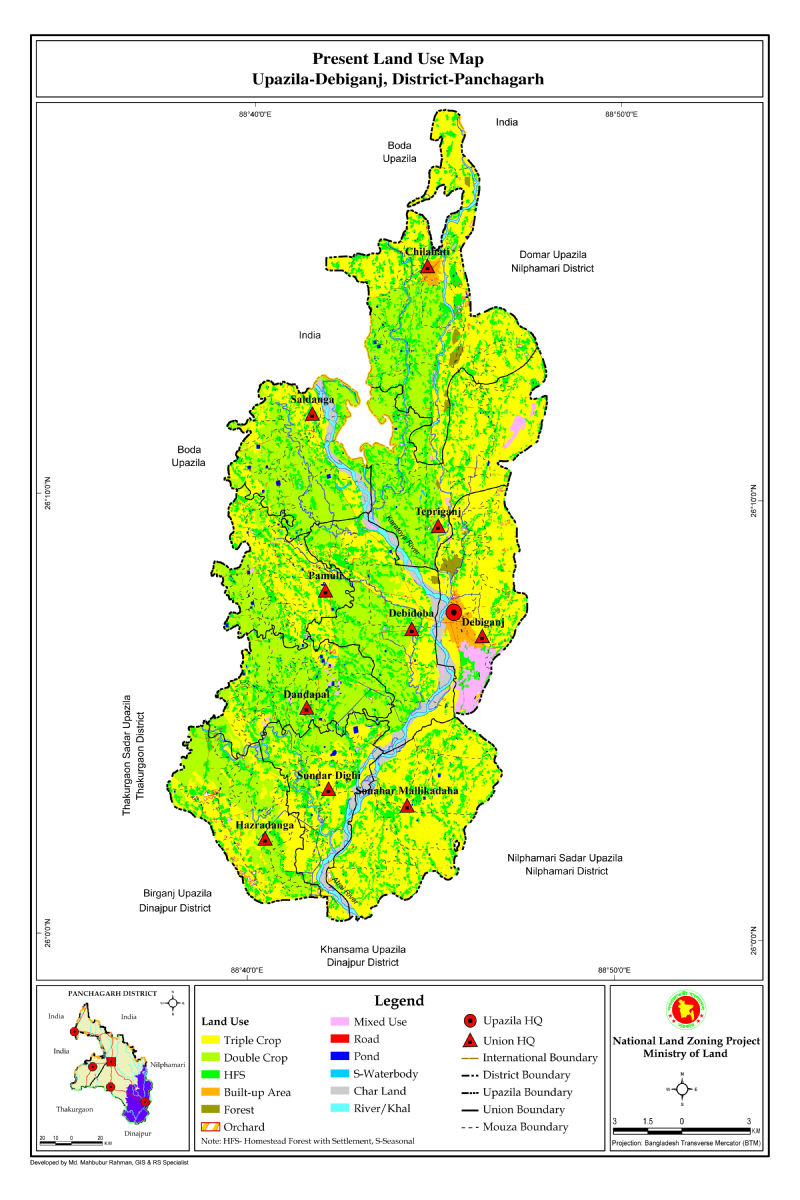 Debiganj Upazila Mouza Map Panchagarh District Bangladesh