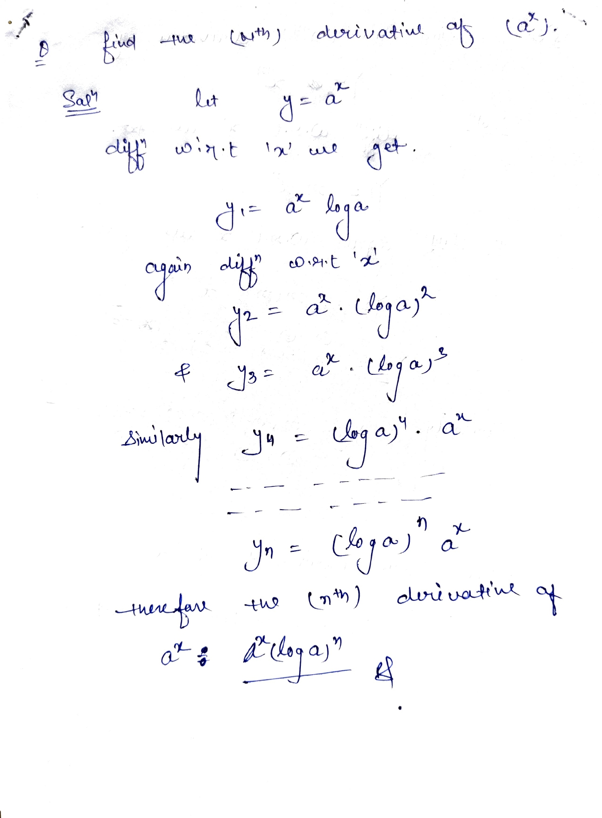 Nth Derivative Of a^x Engg. Mathmatics Math Traders