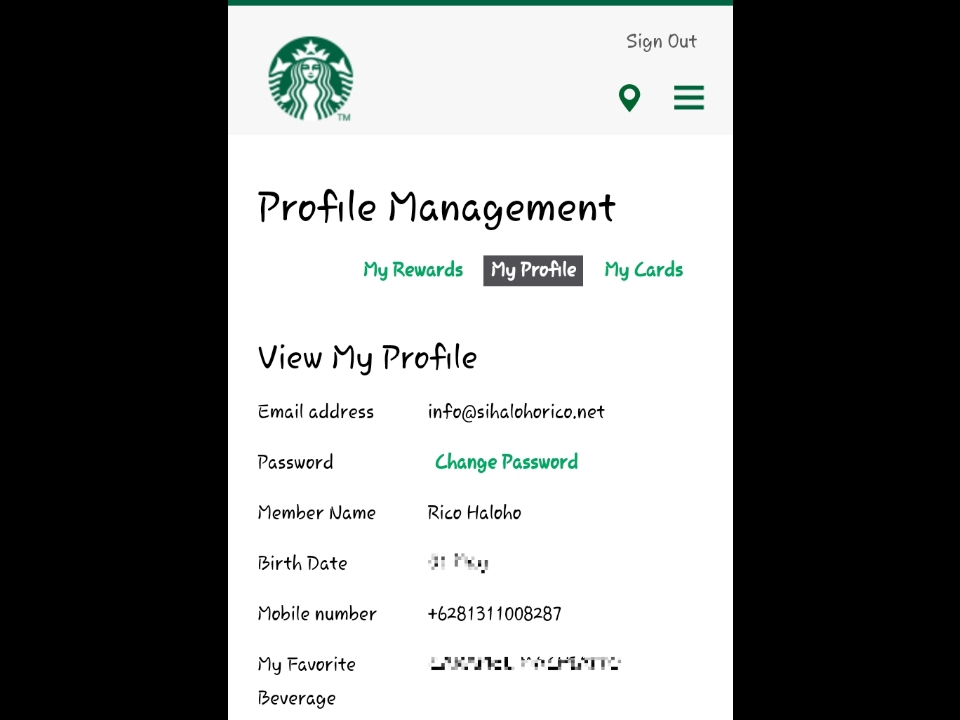 Registrasi Starbucks Card Yuk Rico Sihaloho