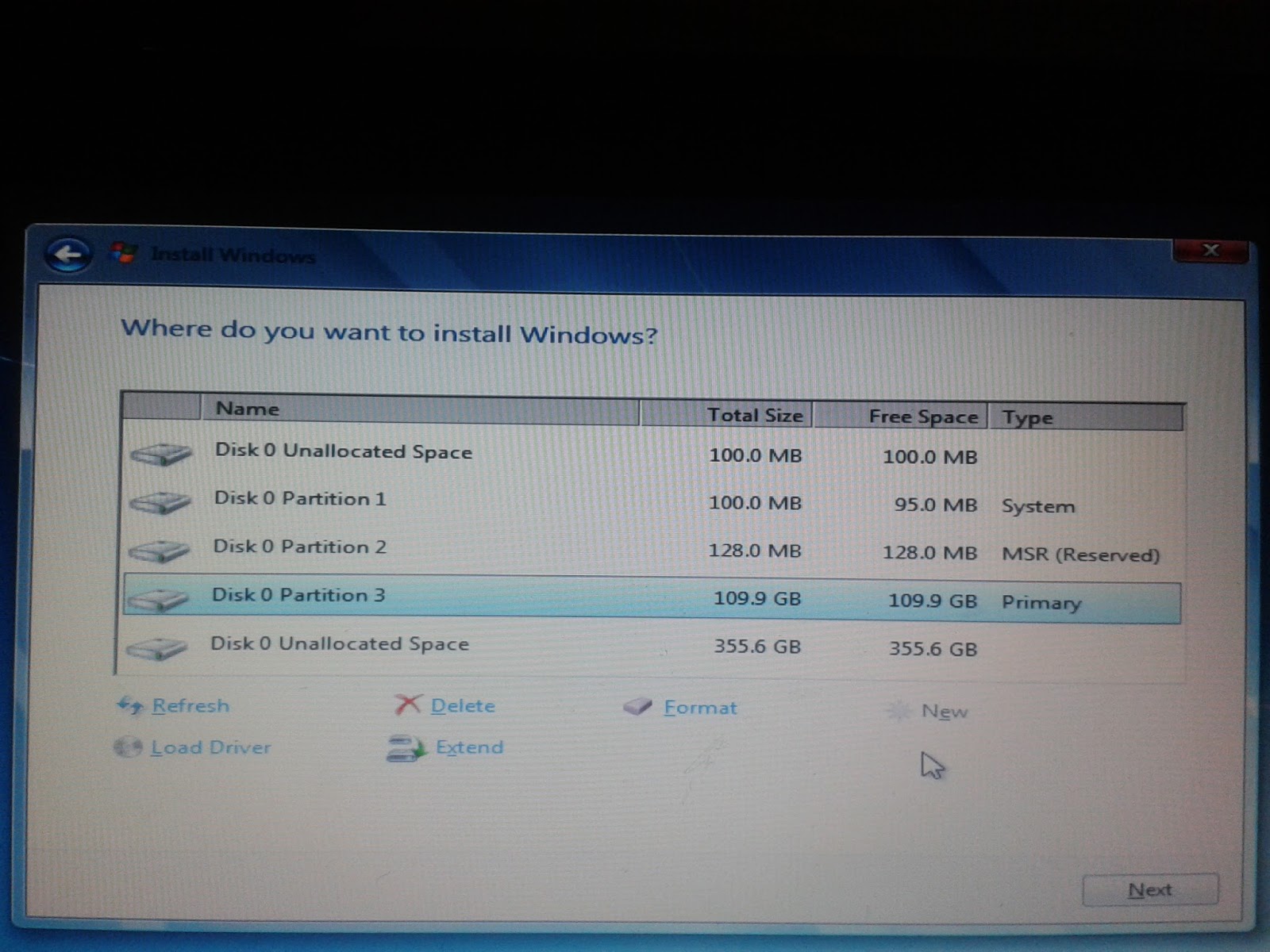 Peringatan Windows Cannot be Installed to This Disk. The Selected Disk