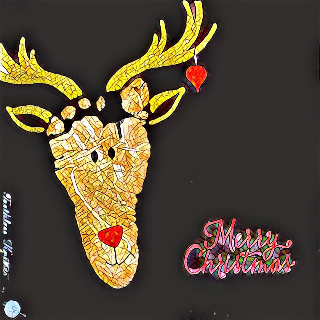 Toothless Knitter Reindeer Footprint Christmas Cards