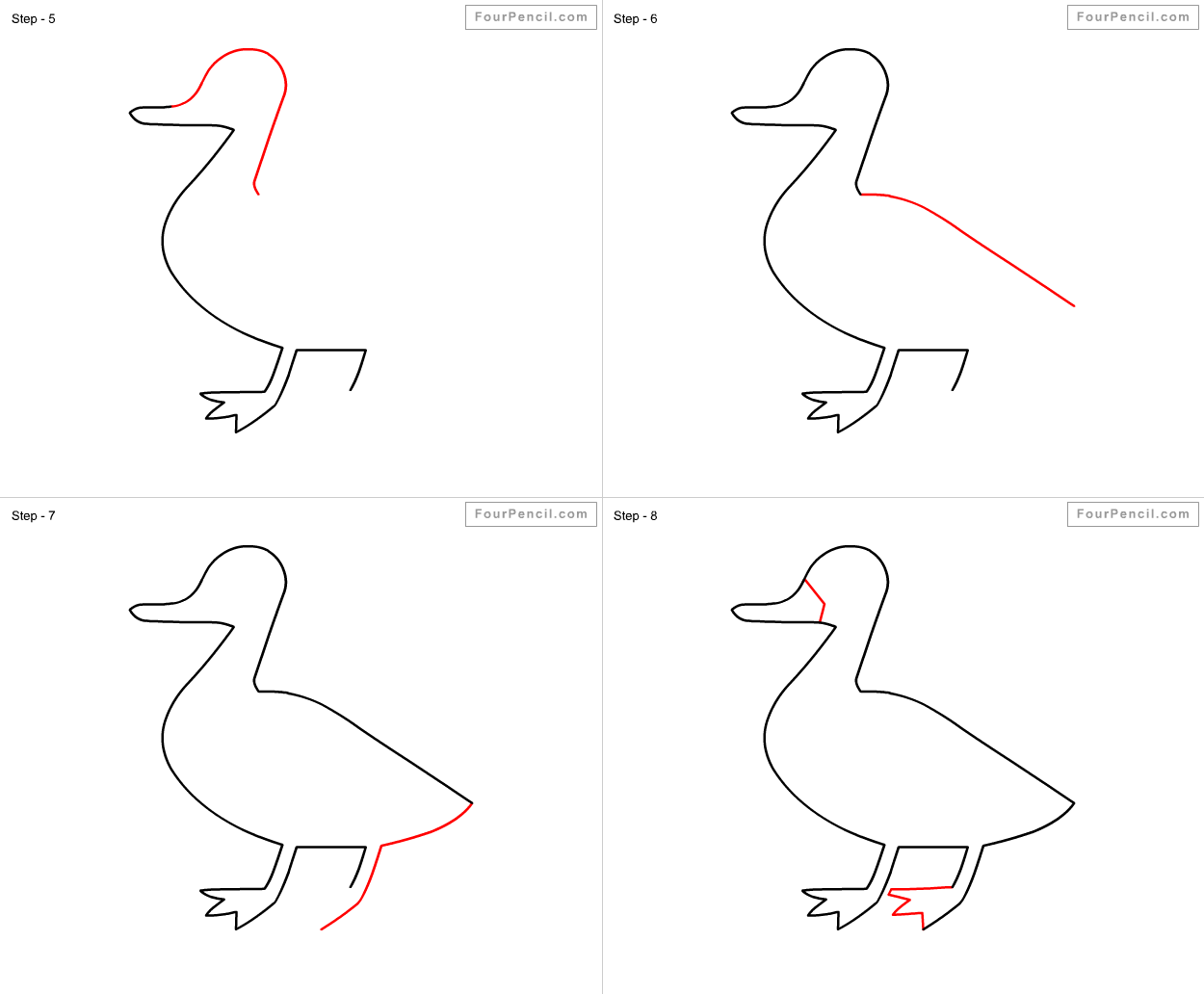 Fpencil: How to draw Duck for kids step by step