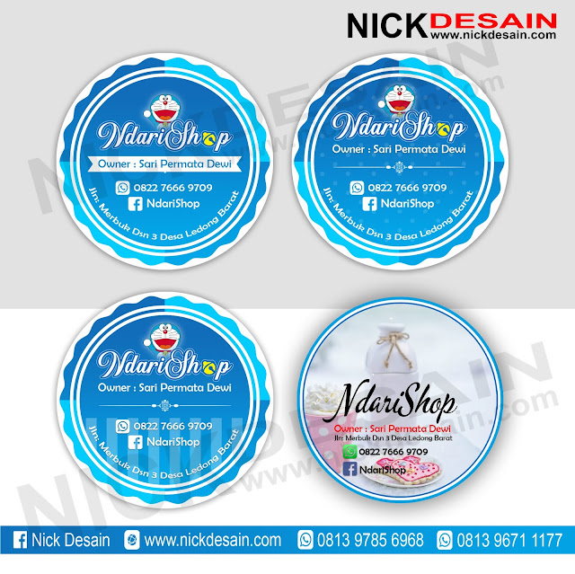 Contoh Desain Logo Biru Tema Doraemon dan Cetak