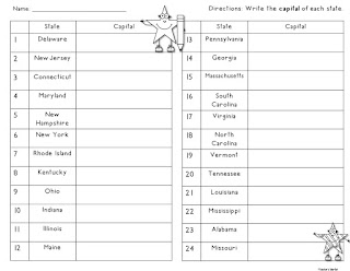 States and Capitals - Free Study Guide | Teacher's Take-Out