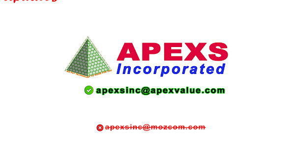 APEXS updated their email address into apexs, inc at apexvalue.com