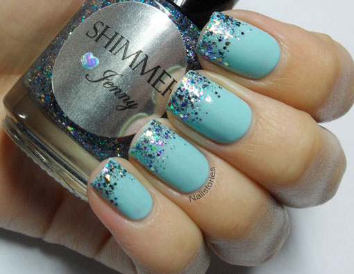 Nail Stories: Pastel Blue & Sparkles on a Snowy March!