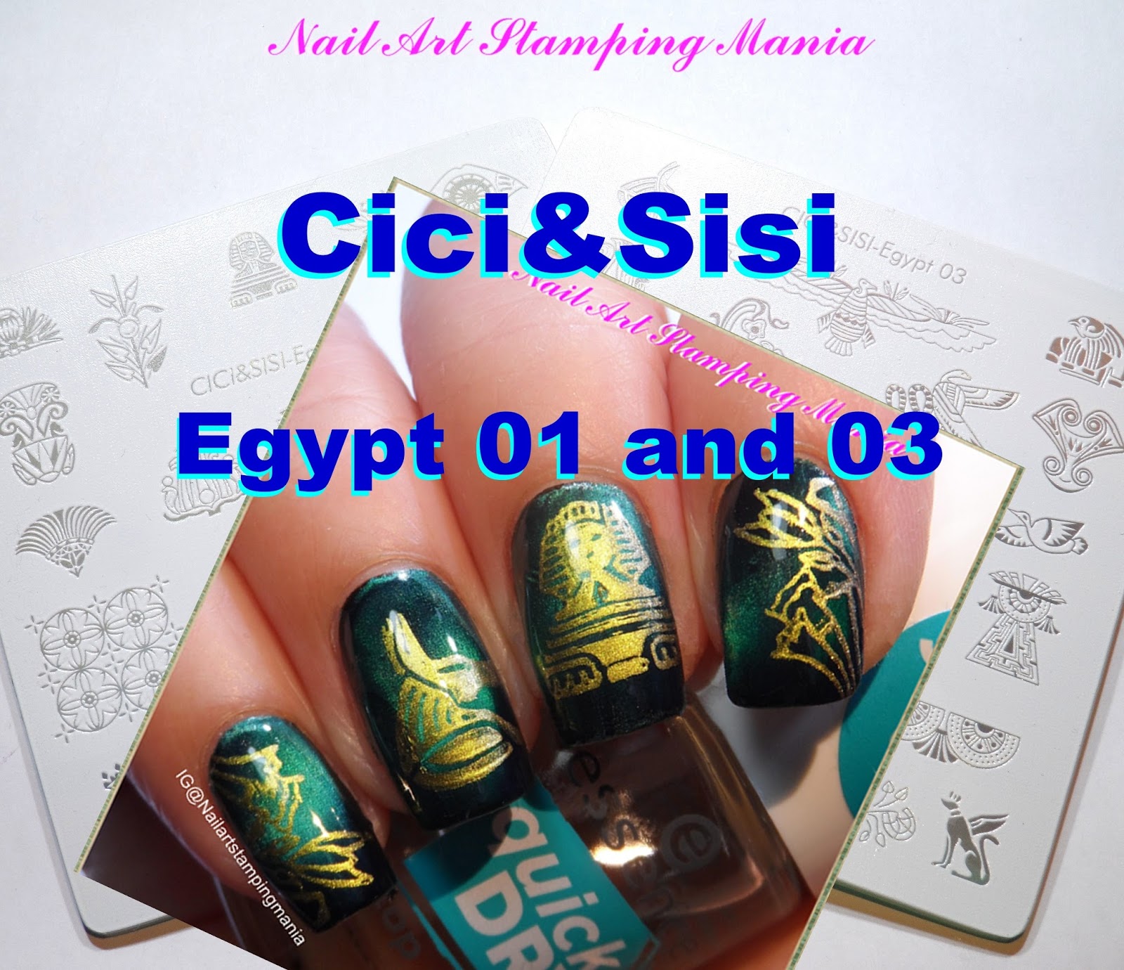 Nail Art Stamping Mania Manicure with Cici&Sisi "Egypt 01 and