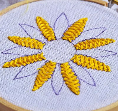 Hướng dẫn thêu hoa hướng dương - Hình 6