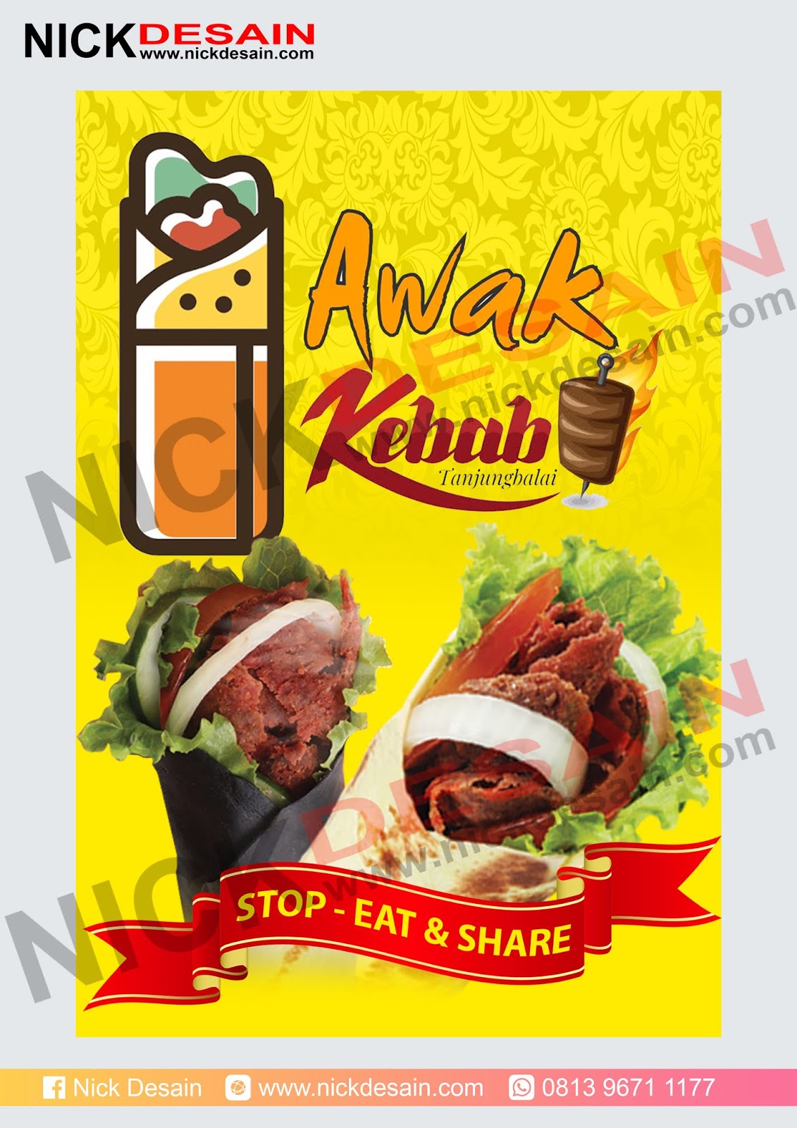 Contoh Banner Kebab desain spanduk kreatif
