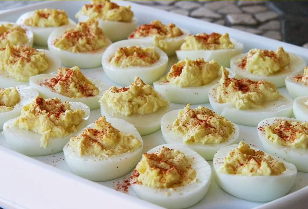 Tuna stuffed deviled eggs