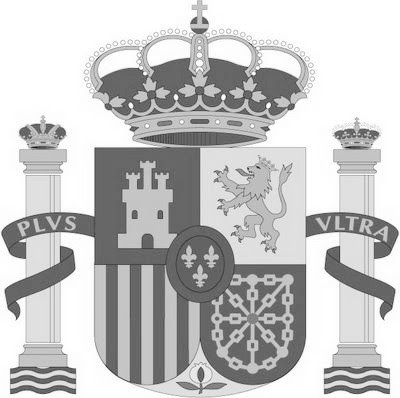 Escudo de España Dibujo del escudo de españa en colores grises para niños