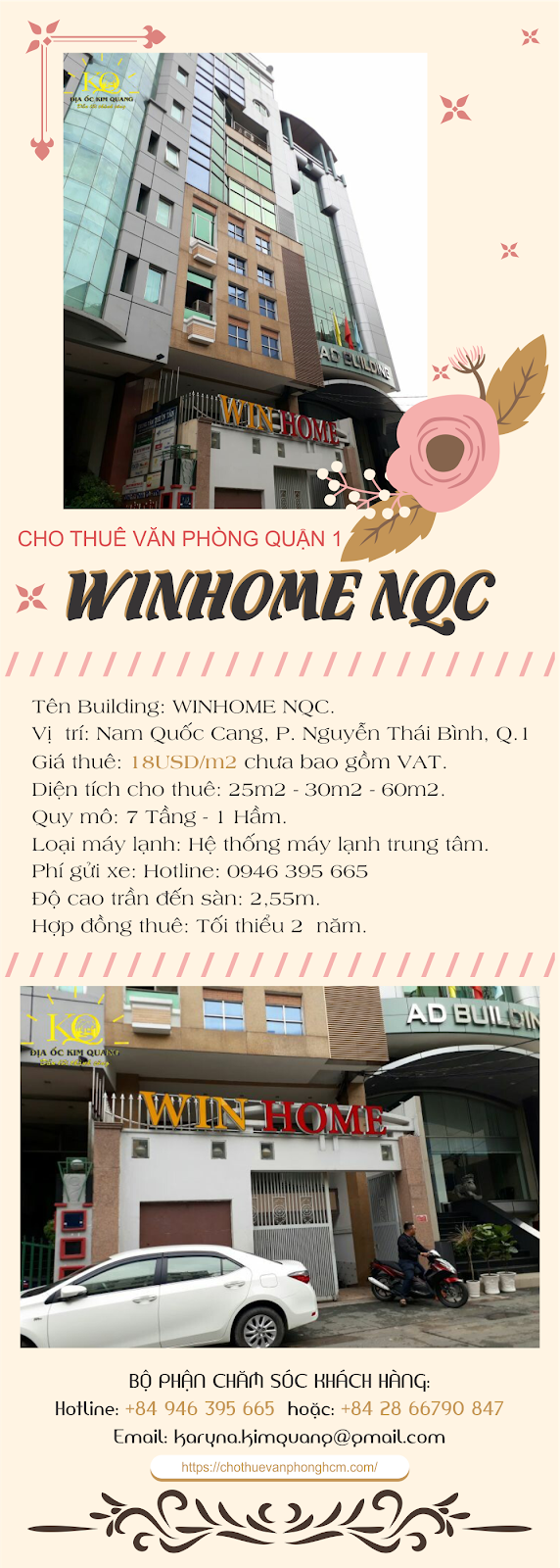 Văn phòng cho thuê quận 1 Winhome NQC