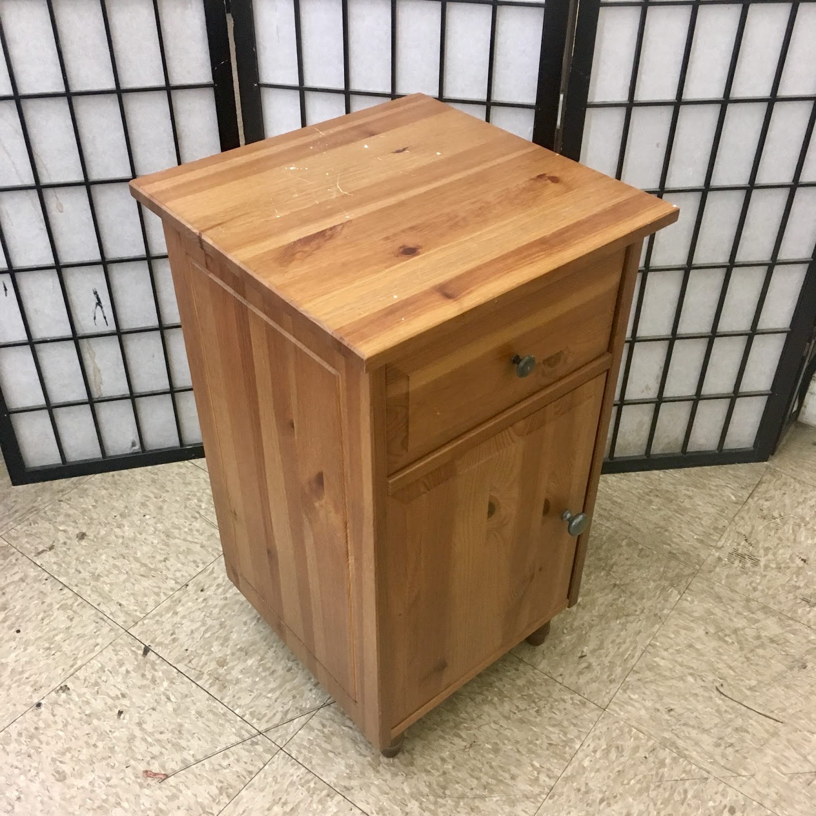 Uhuru Furniture & Collectibles 466436 Pine IKEA 1 Door 1 Drawer