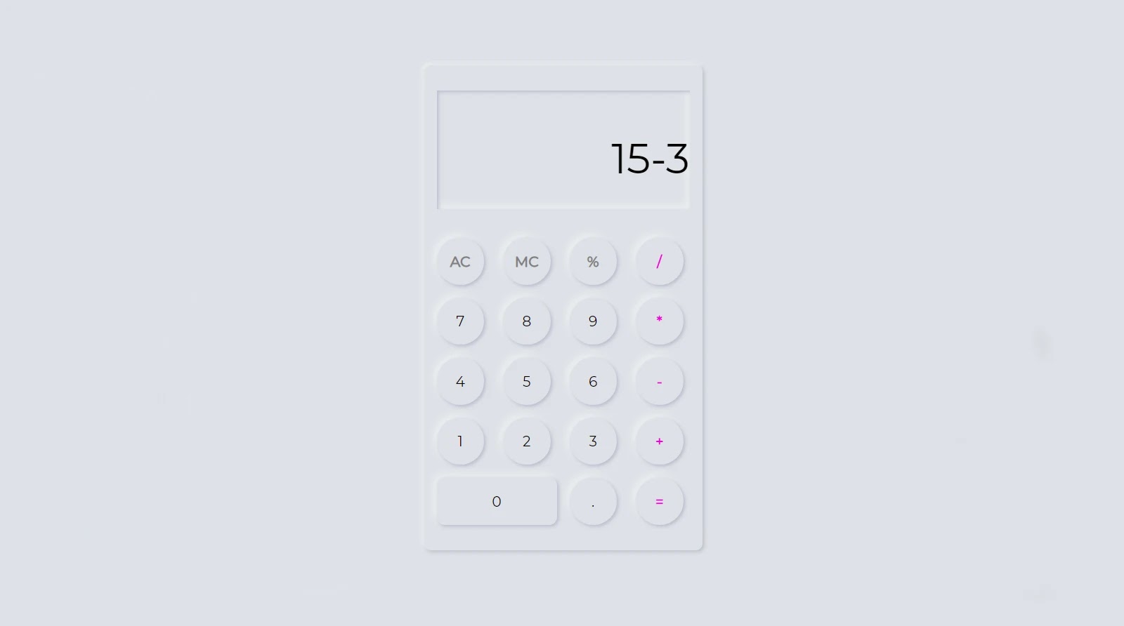 Activate the buttons on the calculator