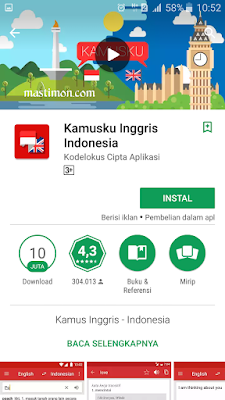 Aplikasi kamus bahasa Inggris Indonesia untuk mempermudah belajar di HP