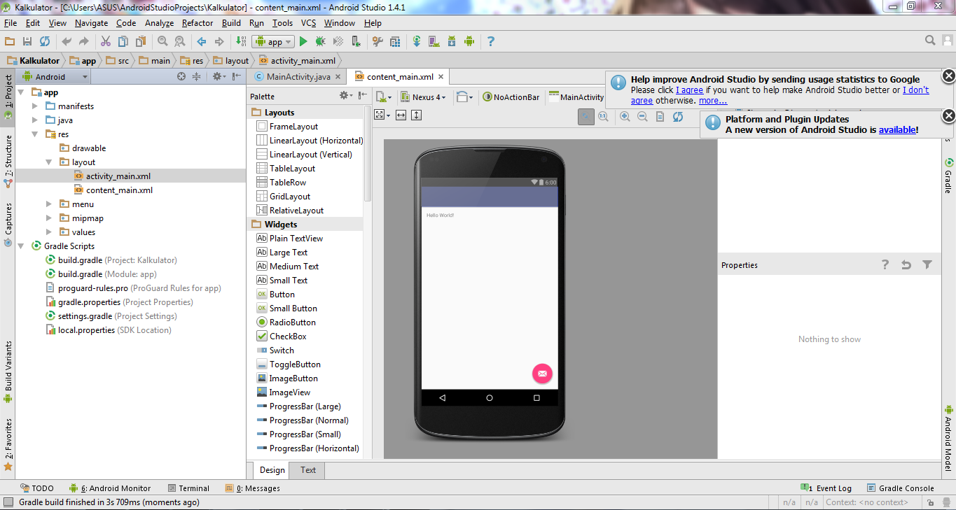 Kuliah Pintar: Tutorial membuat aplikasi kalkulator android studio