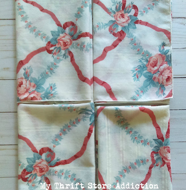 Check out this week's fabulous thrift stores finds-a lovely assortment of vintage hankies and linens including this set of 4 floral napkins available at thriftstoreaddiction.etsy.com!