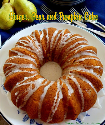 Ginger, Pear and Pumpkin Cake has a hint of ginger and is studded with chunks of fresh pear. | Recipe developed by www.BakingInATornado.com | #recipe #cake