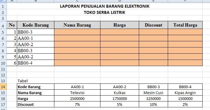 Contoh Penggunaan Rumus Hlookup Excel Excel