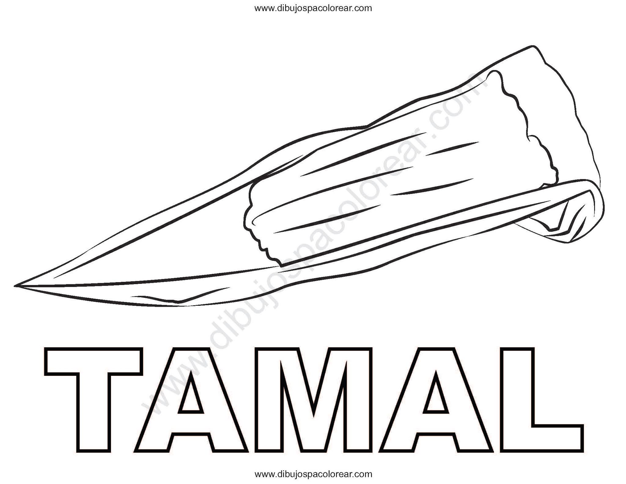 Dibujo de tamal para colorear