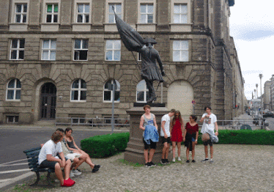 bronze statue of Leopold I shown with my students during my 2016 Bavarian International School trip was moved in 2005 to its current location on Wilhelmplatz
