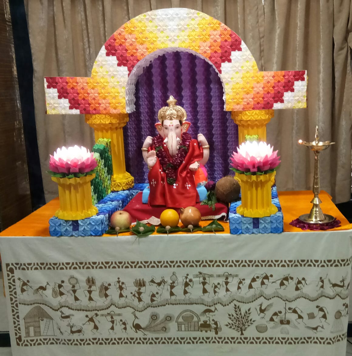 Paper Craft Ganpati Decoration