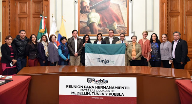 Puebla, Tunja y Medellín se hermanan para impulsar su desarrollo