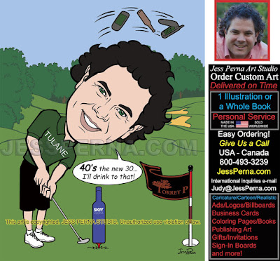 Golfer 40th Birthday Party Sign-In Board Artist