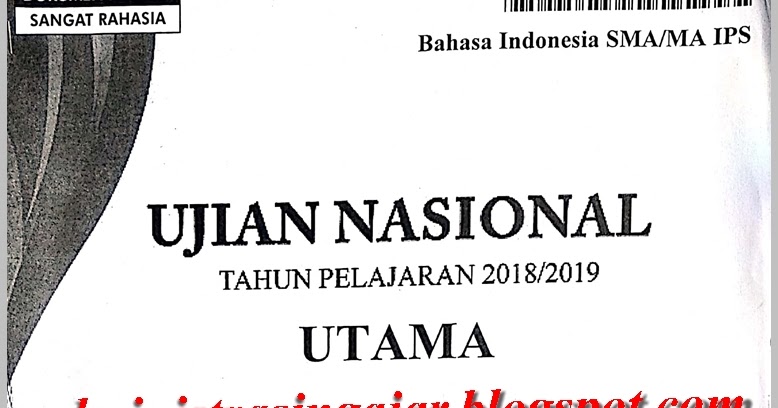 Soal UNBK Bahasa Indonesia SMA/MA Tahun 2019 dan Kunci