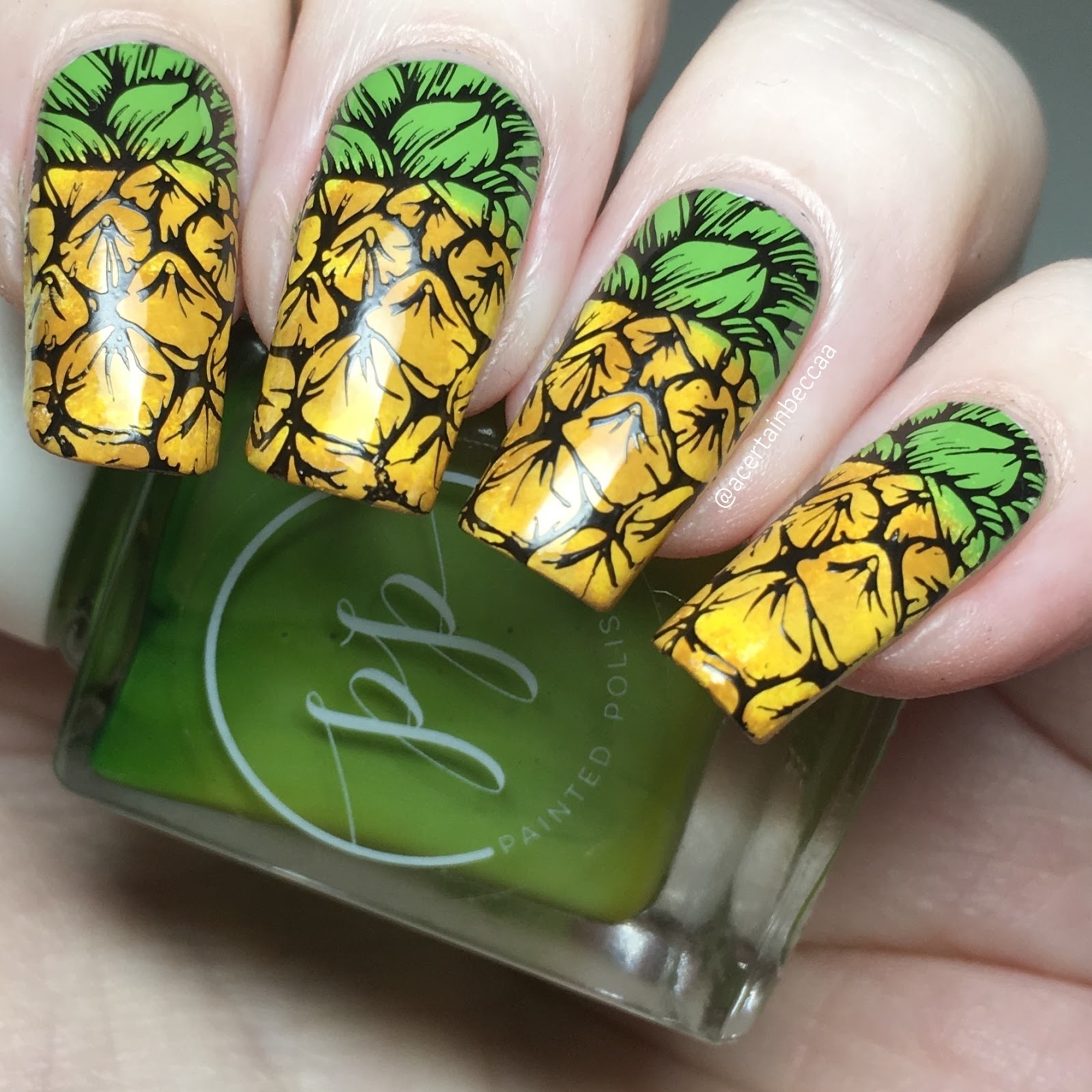 Pineapple Nail Art 🍍 #nailart #nailsart #nailarttutorial #nailarttuto... |  TikTok