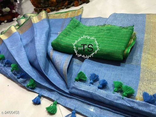 Pure Linen saree : ₹1620/- free COD WhatsApp +919730930485