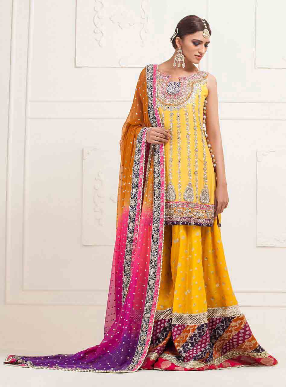 Pakistani Mehndi Wedding Dresses by Zainab Chottani Bridal Collection