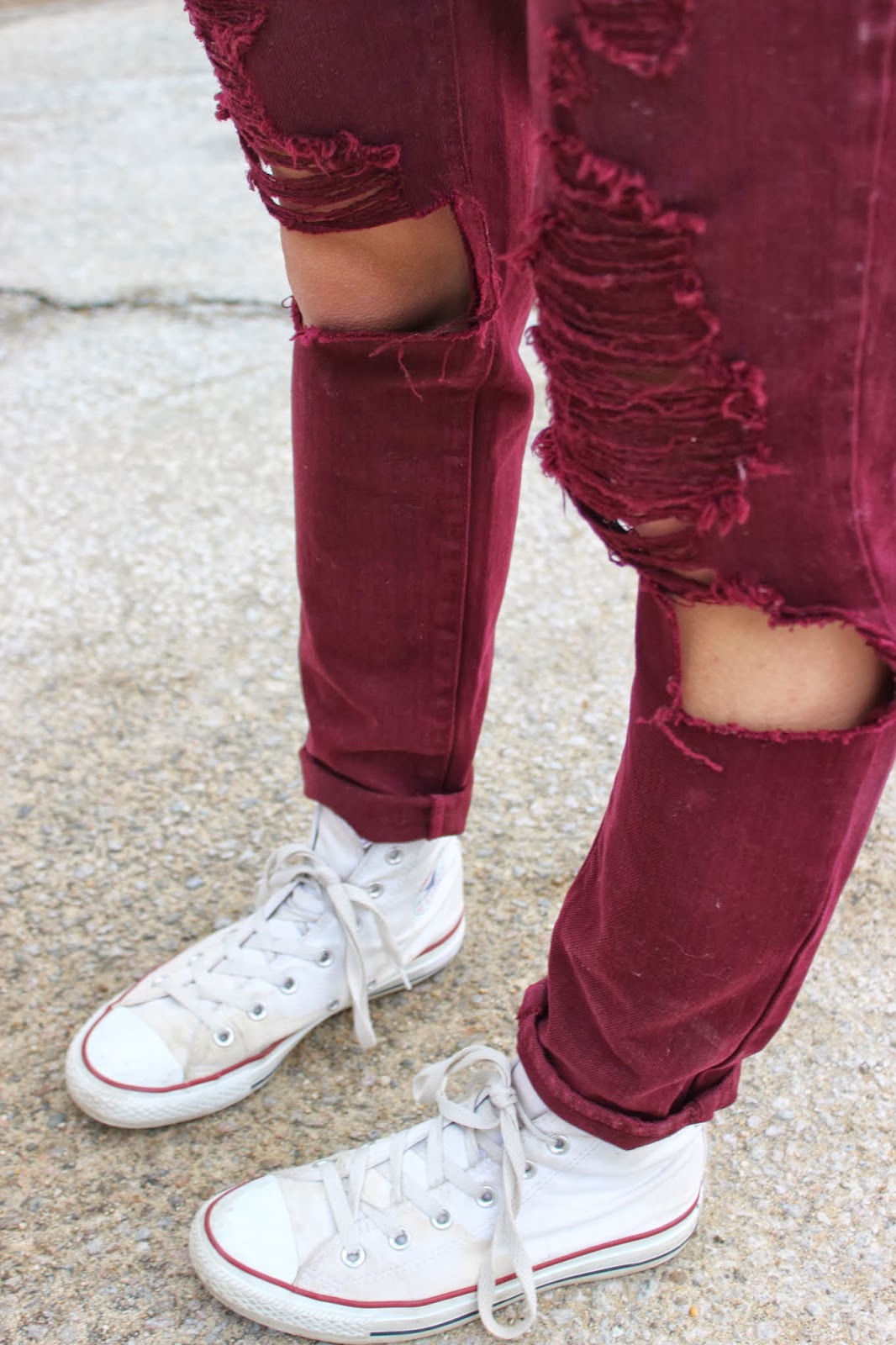 Jo's Styling Burgundy Ripped Jeans