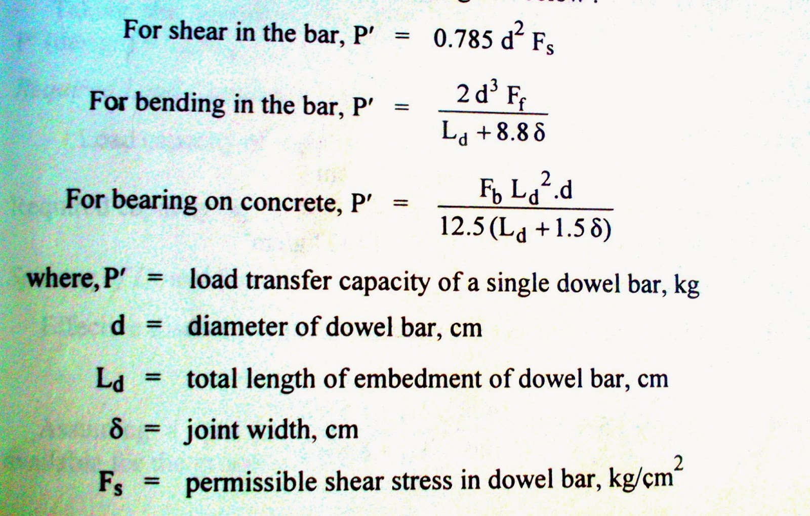 Design of Dowel bars Rigid Pavements. Civil Engineering Soft Studies