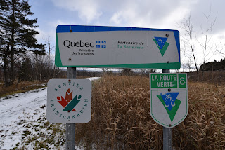 Route Verte sign Quebec on Trans Canada Trail.