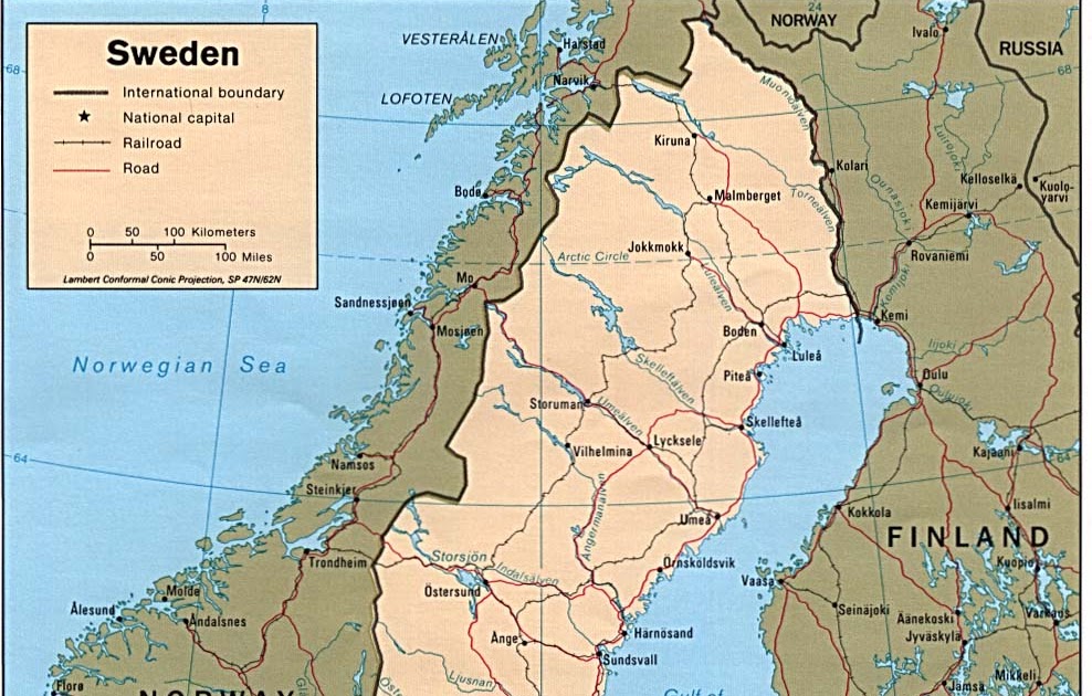 Kaart landen Noord-Europa: Kaart Zweden en Stockholm, Kattegat Kaart landen Noord-Europa: Kaart Zweden en Stockholm, Kattegat