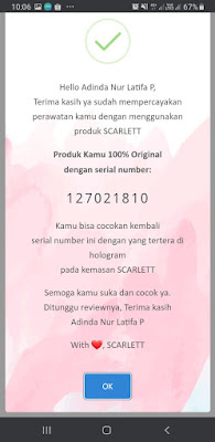 cek keaslian scarlett tutorial