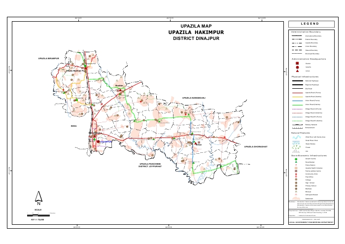 Hakimpur Upazila Map Dinajpur District Bangladesh