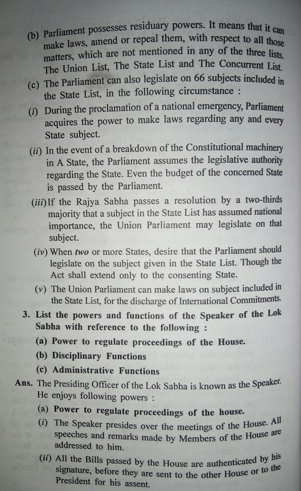 The Union Parliament Morning Star Class 10 Civics Answers Chapter 1
