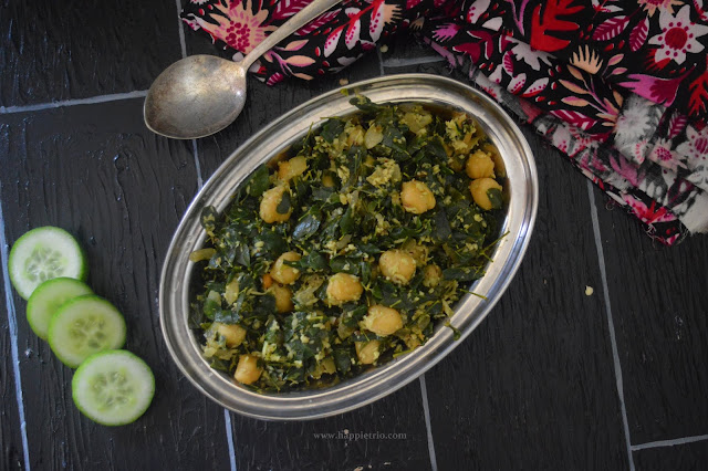 Drumstick Leaves Channa Stir Fry | Moringa Leaves Chickpeas Poriyal