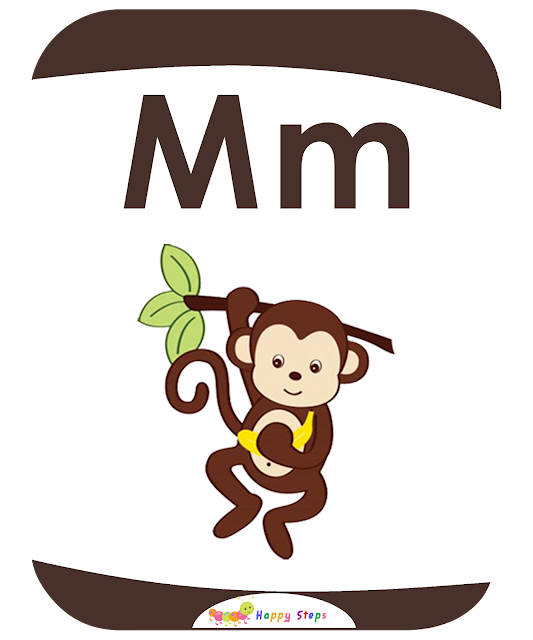 Letter M - Monkey  Flashcards