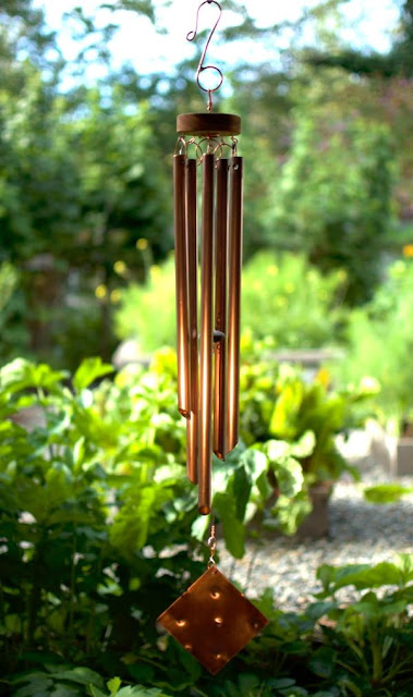 Copper Wind Chime with a Beach Stone Clapper by Coast Chimes
