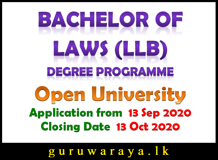 Bachelor of Laws Degree Programme (LLB) Open University Teacher