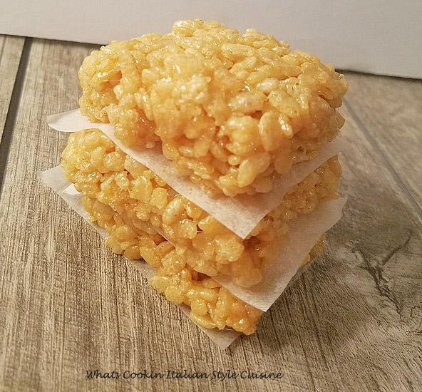 these are squares of rice krispie marshmallow treats