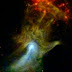 NASA: Imagem da Mão de Deus no espaço (explosão de uma estrela faz nuvem ter formato de uma mão humana). 